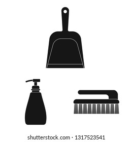 Vector design of cleaning and service symbol. Set of cleaning and household stock symbol for web.