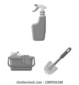 Vector design of cleaning and service symbol. Set of cleaning and household vector icon for stock.