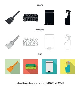 Vector design of cleaning and service symbol. Set of cleaning and household stock vector illustration.