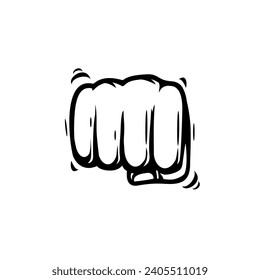 vector design of clenched fist, punch