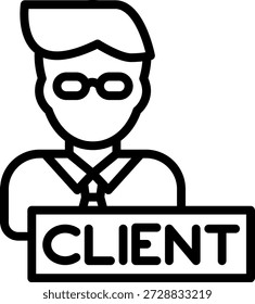Estilo de Ícone de Cliente de Design de Vetor