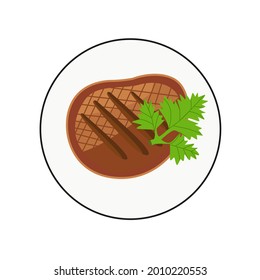 vector design, clip art, meat food on a plate