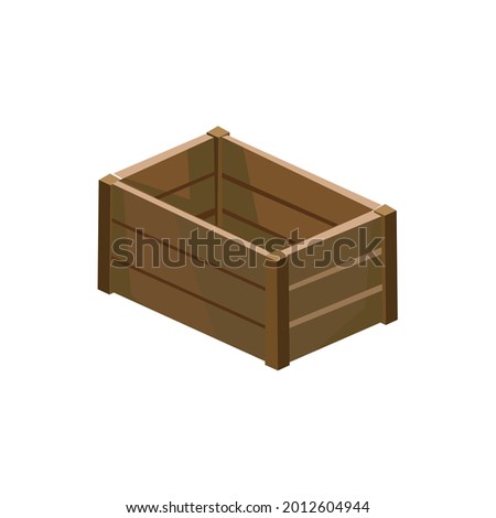 vector design, clip art of a wooden box