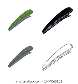 Vector design of clip and hairpins icon. Collection of clip and pins stock symbol for web.
