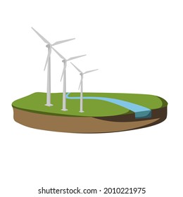 vector design, clipart, wind turbine eco technology