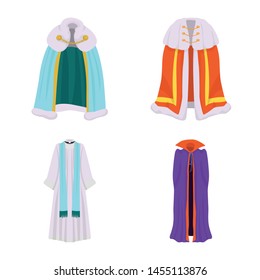 Vector design of cloak and clothes icon. Set of cloak and garment vector icon for stock.