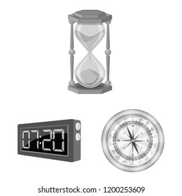 Vector design of clock and time logo. Collection of clock and circle vector icon for stock.