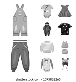 Vector design of cloth and apparel logo. Collection of cloth and garment vector icon for stock.