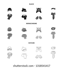 Vector design of clothes  and texture icon. Collection of clothes  and weather  vector icon for stock.