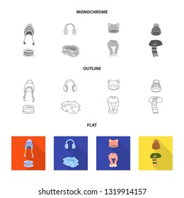 Vector design of clothes  and texture icon. Set of clothes  and weather  vector icon for stock.