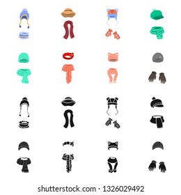 Vector design of clothes  and texture icon. Set of clothes  and weather  stock vector illustration.