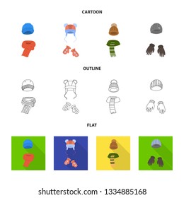 Vector design of clothes  and texture icon. Collection of clothes  and weather  vector icon for stock.
