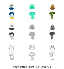 Vector design of clothes  and texture icon. Collection of clothes  and weather  vector icon for stock.