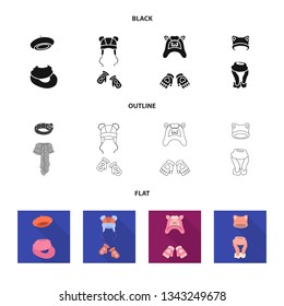 Vector design of clothes  and texture icon. Collection of clothes  and weather  stock vector illustration.