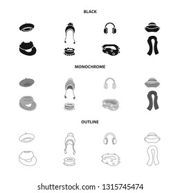 Vector design of clothes  and texture logo. Collection of clothes  and weather  vector icon for stock.