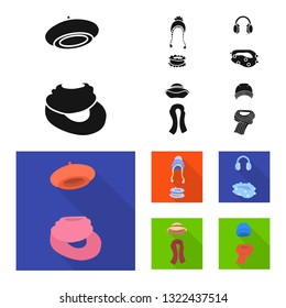 Vector design of clothes  and texture logo. Set of clothes  and weather  stock vector illustration.