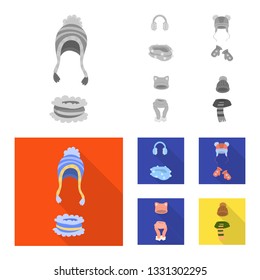 Vector design of clothes  and texture logo. Set of clothes  and weather  stock vector illustration.