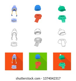 Vector design of clothes  and texture logo. Set of clothes  and weather  stock vector illustration.