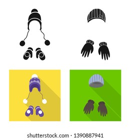 Vector design of clothes  and texture logo. Collection of clothes  and weather  vector icon for stock.