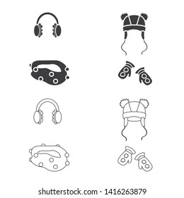 Vector design of clothes  and texture logo. Set of clothes  and weather  vector icon for stock.