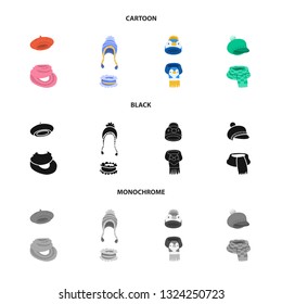 Vector design of clothes  and texture sign. Set of clothes  and weather  vector icon for stock.
