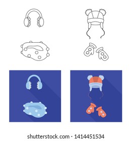 Vector design of clothes  and texture sign. Set of clothes  and weather  stock vector illustration.