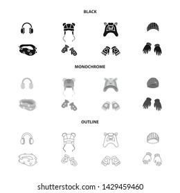 Vector design of clothes and texture sign. Set of clothes and weather vector icon for stock.