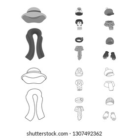 Vector design of clothes  and texture symbol. Collection of clothes  and weather  vector icon for stock.