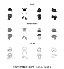 Vector design of clothes  and texture symbol. Collection of clothes  and weather  stock vector illustration.
