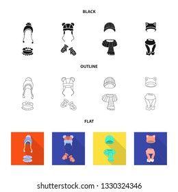 Vector design of clothes  and texture symbol. Collection of clothes  and weather  stock vector illustration.