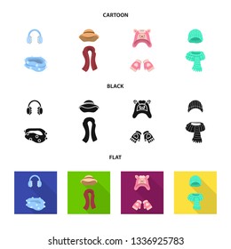 Vector design of clothes  and texture symbol. Set of clothes  and weather  stock vector illustration.