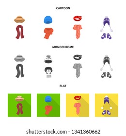 Vector design of clothes  and texture symbol. Collection of clothes  and weather  vector icon for stock.