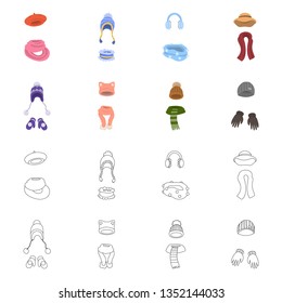 Vector design of clothes  and texture symbol. Collection of clothes  and weather  vector icon for stock.
