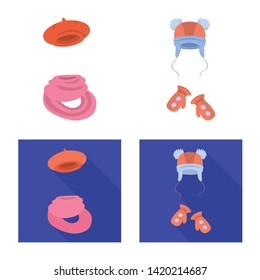 Vector design of clothes  and texture symbol. Collection of clothes  and weather  stock vector illustration.