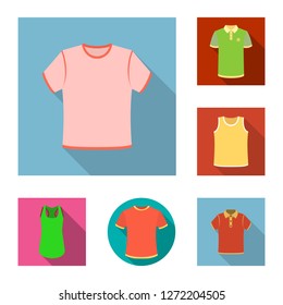 Vector design of clothes and wear icon. Collection of clothes and short stock vector illustration.