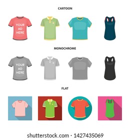 Vector design of clothes and wear icon. Collection of clothes and short stock symbol for web.