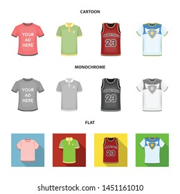 Vector design of clothes and wear icon. Set of clothes and short stock symbol for web.