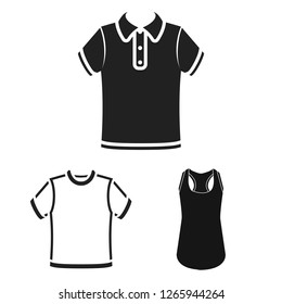 Vector design of clothes and wear logo. Collection of clothes and short vector icon for stock.