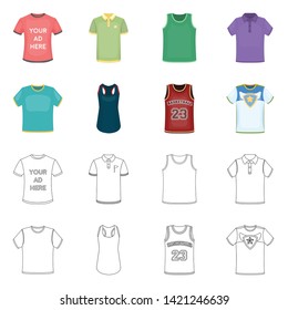 Vector design of clothes and wear logo. Set of clothes and short vector icon for stock.