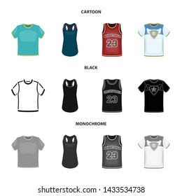 Vector design of clothes and wear logo. Collection of clothes and short vector icon for stock.