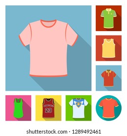 Vector design of clothes and wear sign. Collection of clothes and short vector icon for stock.