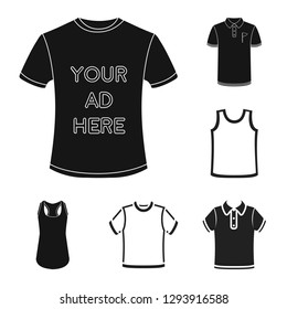 Vector design of clothes and wear sign. Collection of clothes and short vector icon for stock.