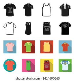 Vector design of clothes and wear sign. Set of clothes and short vector icon for stock.