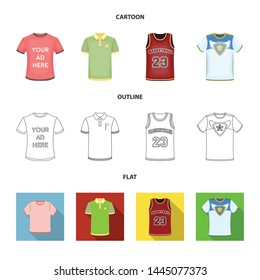 Vector design of clothes and wear sign. Set of clothes and short stock vector illustration.