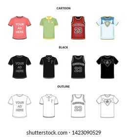 Vector design of clothes and wear symbol. Set of clothes and short stock symbol for web.