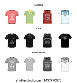 Vector design of clothes and wear symbol. Collection of clothes and short vector icon for stock.
