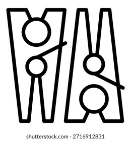 Estilo del icono de la pinza de ropa del diseño del Vector