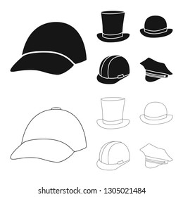 Vector design of clothing and cap icon. Set of clothing and beret vector icon for stock.
