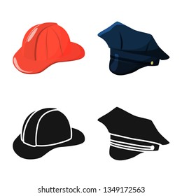 Vector design of clothing and cap icon. Collection of clothing and beret stock vector illustration.