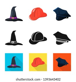 Vector design of clothing and cap icon. Set of clothing and beret stock vector illustration.